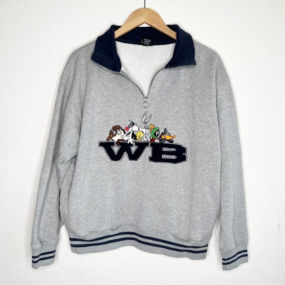 Vtg Warner Brothers Studio Sweatshirt Pullover 90’s Taz Marvin - Picture 4 of 9